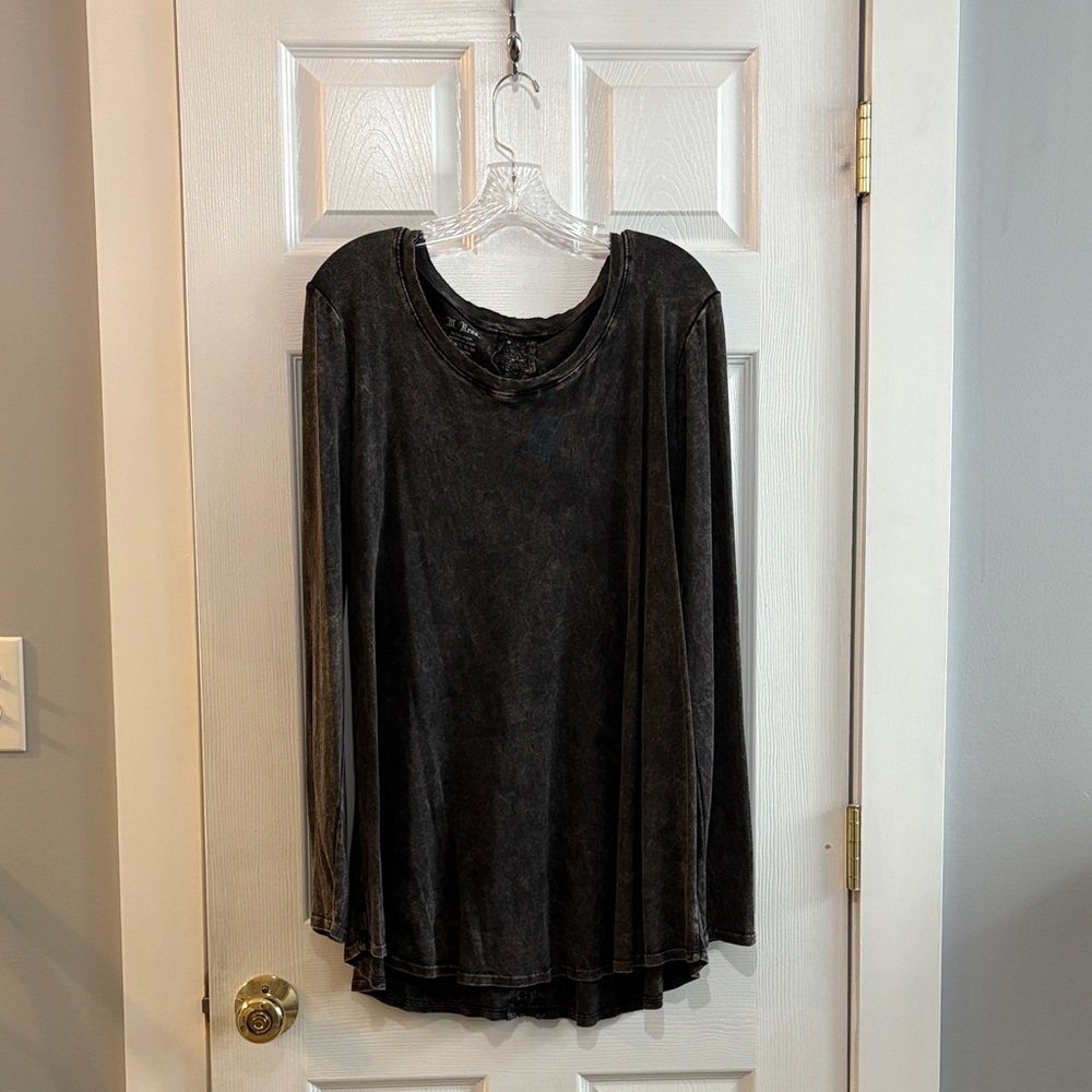 M. Rena Black Long Sleeve Blouse